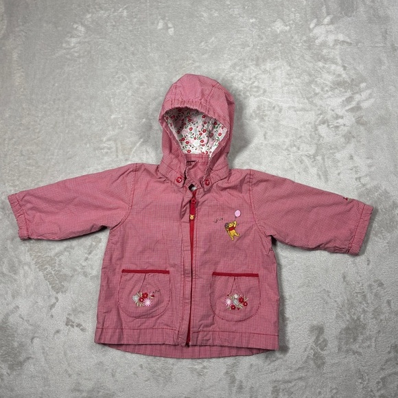 Disney Other - Disney X H&M Winnie the Pooh Vintage Style Red White Gingham Plaid Jacket 6-9M